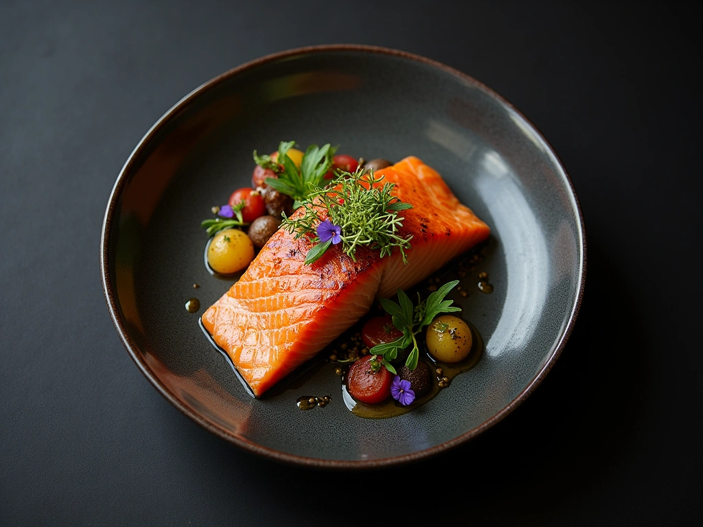 Sake-glazed Arctic salmon